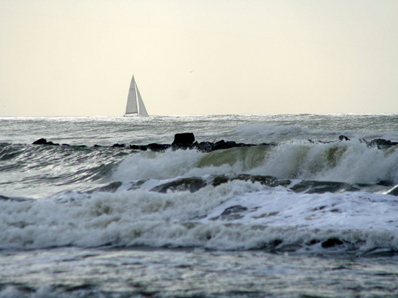 Boat and rocks