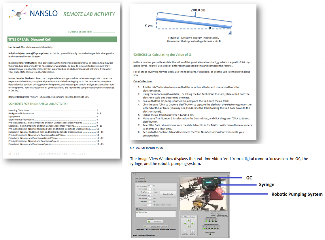 Photo of sheets of papers with instructions on conducting a lab experiment.