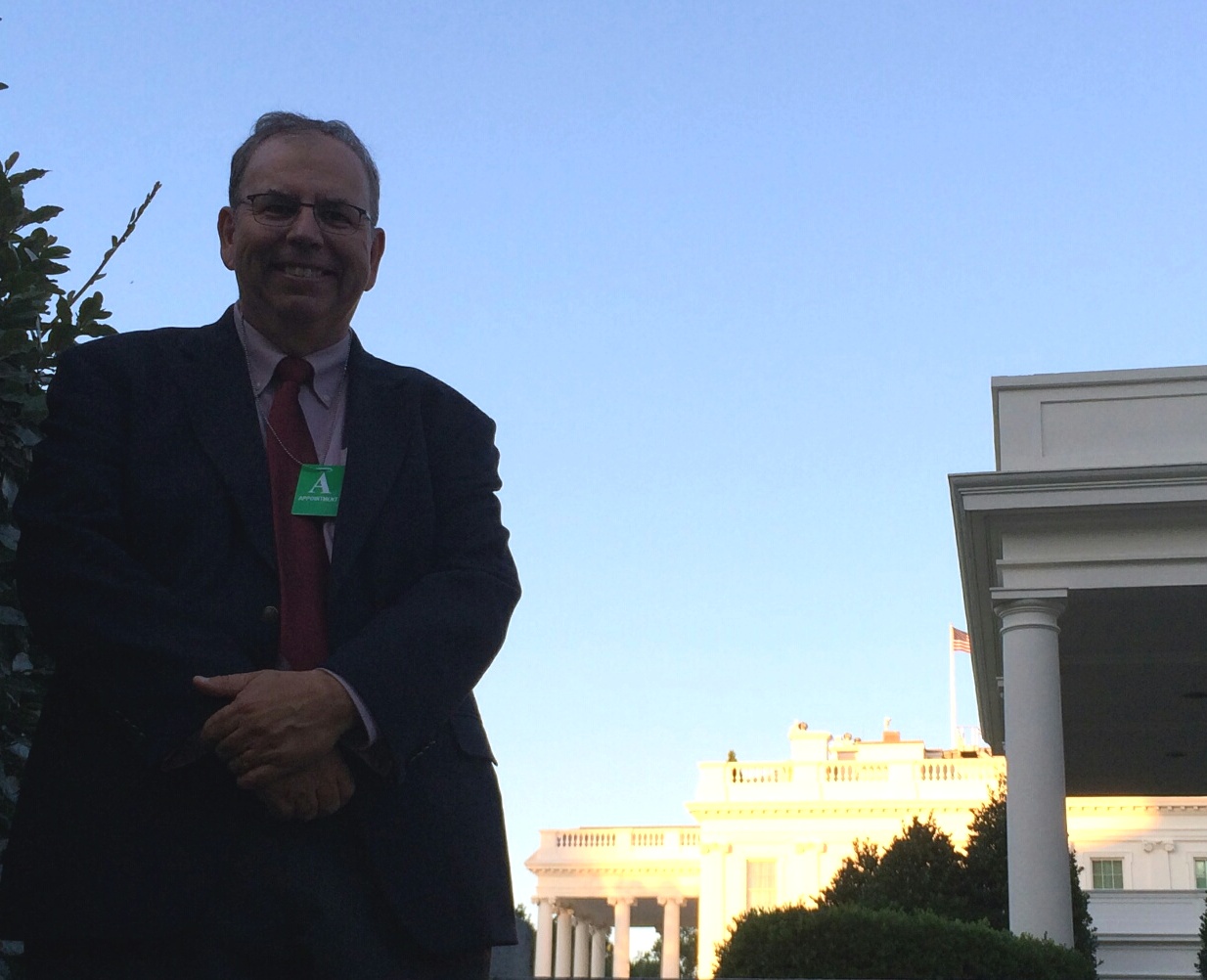 Russ Poulin with a side view of the White House