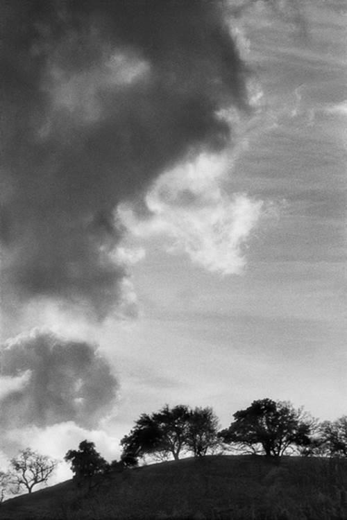 Hillside with grey clouds