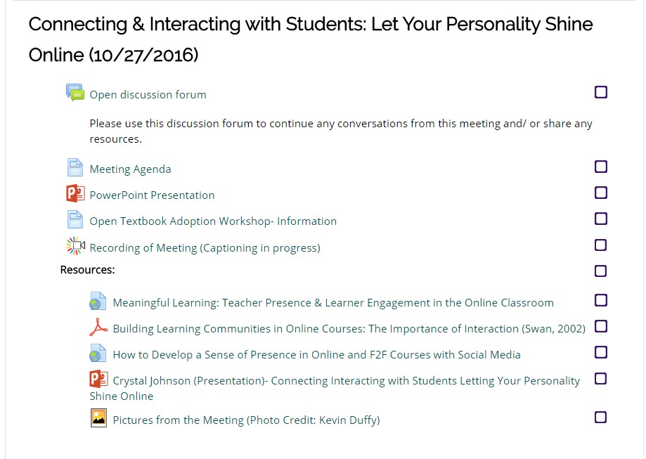 Connecting and interacting with students: let your personality shine online