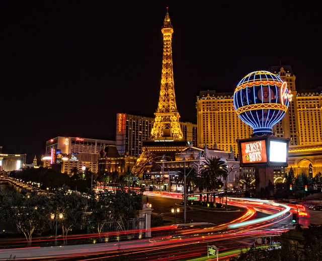 Picture of Las Vegas architecture at night.