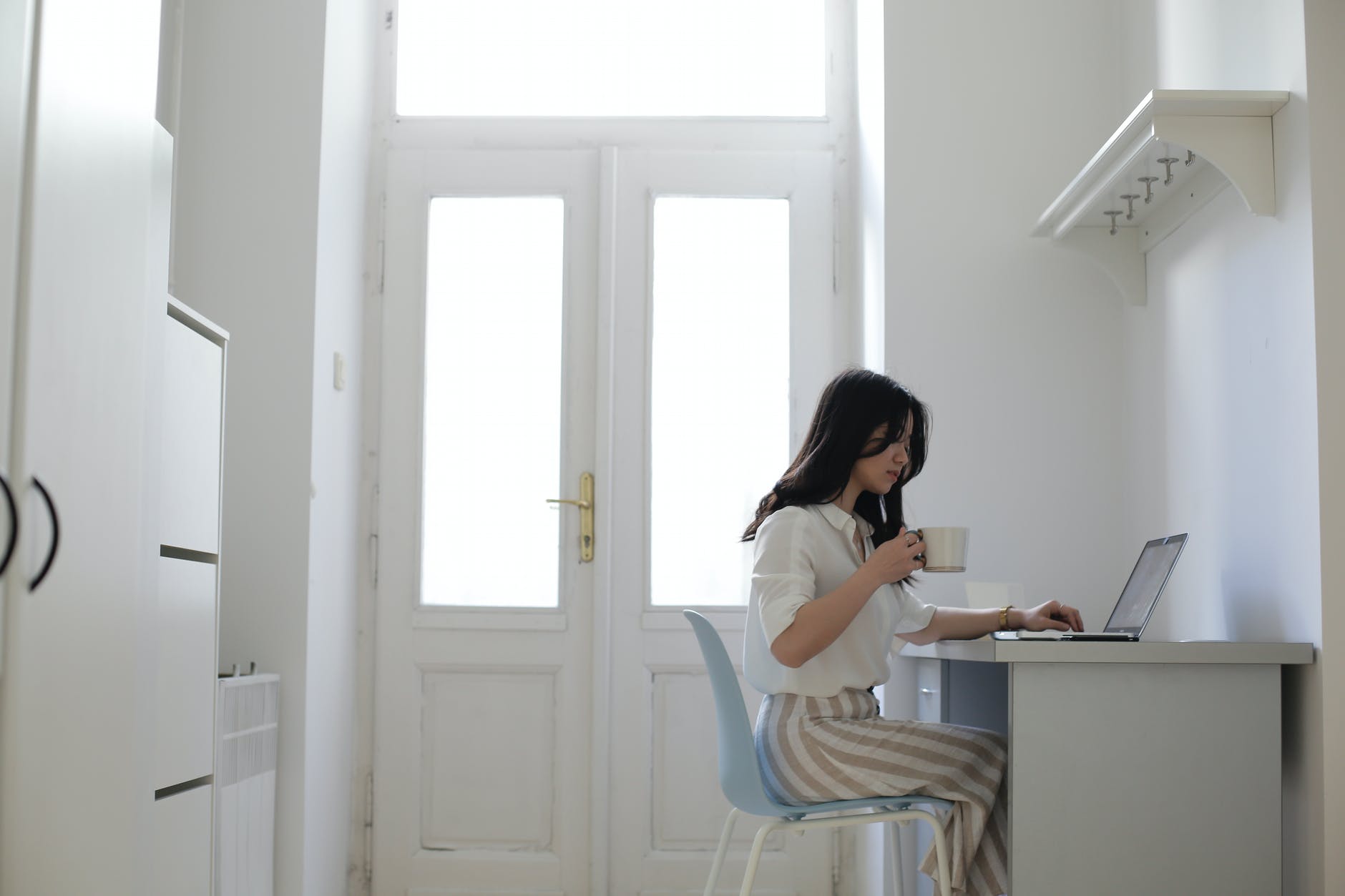 a woman on a laptop 