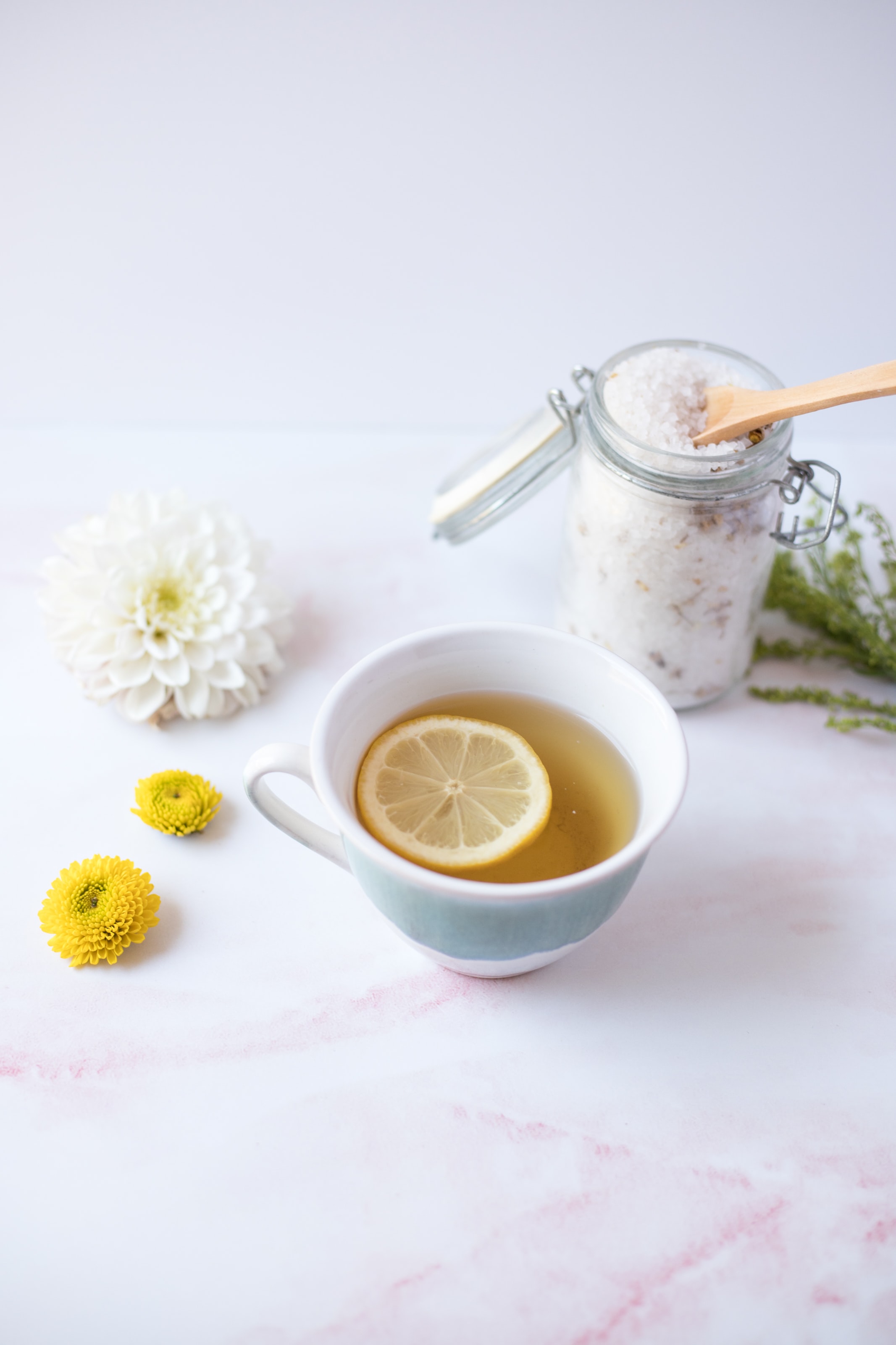 cup of tea and some flowers