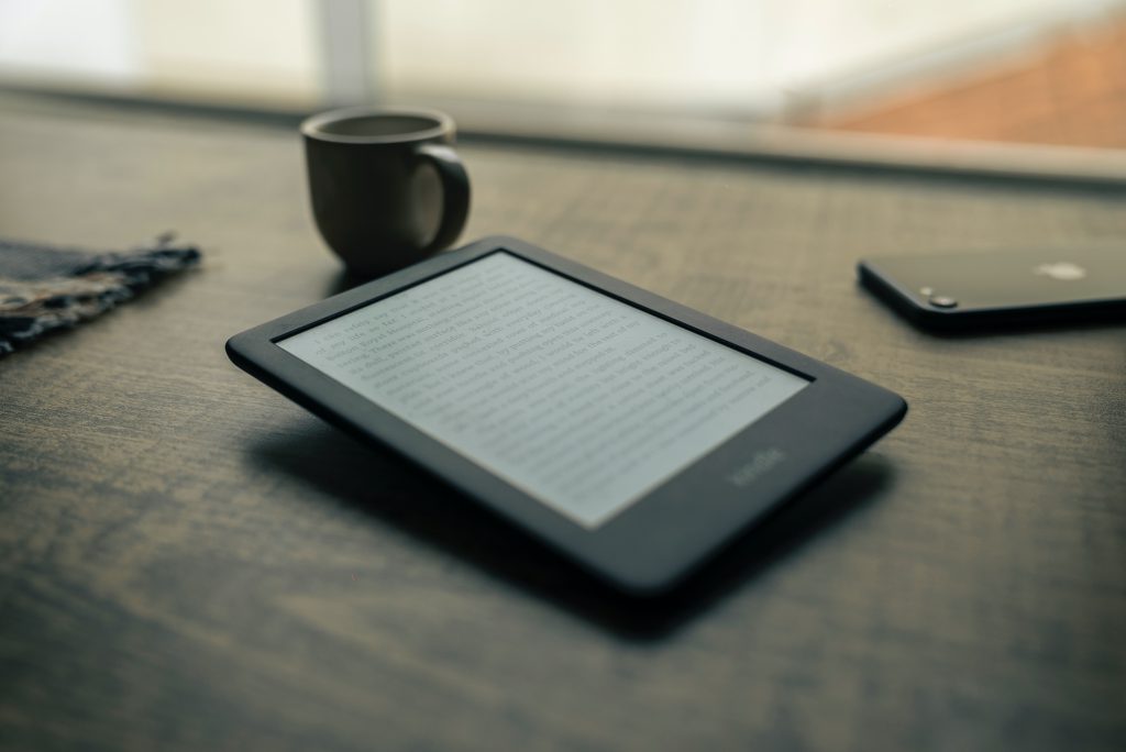 an ebook reader on a table