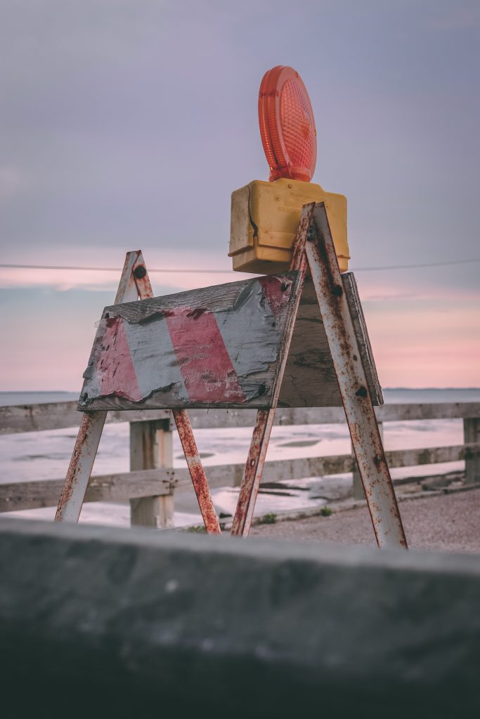 photo of a construction barrier