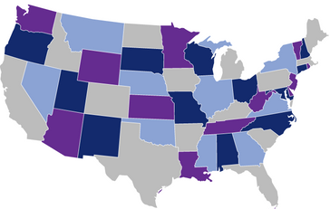 colorful graphic of the United States