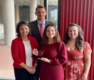 The Sinclair team pictured with Cheryl Dowd, (State Authorization Network); Chris Prokes, Program Director, eLearning Strategy and Innovation; Brittany Barrett, Compliance Coordinator; Amanda Owen, Manager of Distance Education, and eLearning Compliance.